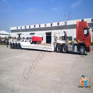 Buy cheap Gooseneck 100T Heavy Duty Low Bed Trailers Detachable For Car Transport product