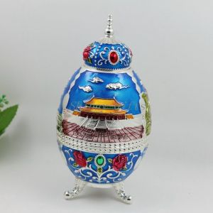 Buy cheap Shinny Gifts Enamel Handmade China Traditional Metal Toothpick Holder from wholesalers