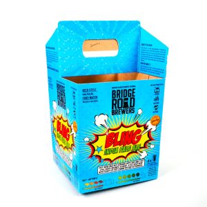 Portable Corrugated Paper Packaging 6 Bottle Beer Box With Custom Printing And