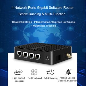 4 LAN DDR3L Firewall Router Fanless Mini PC Intel Celeron Series J1900