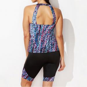 China Amazon Hot Sale Printed Camisole Shorts Tankini Beach Wear Plus Size Swim Wear For Women on sale
