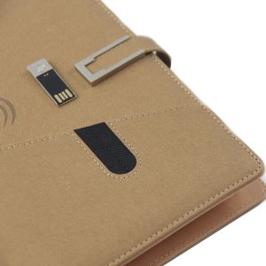 Buy cheap Customized Multifunctional Business Hardcover Smart Powerbank Pu Loose Leaf Wireless Charging Notebook from wholesalers