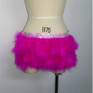 Buy cheap Double Layer Skirt / Fabulous Feather Mini Skirt With Rhinestones Waist Band from wholesalers
