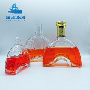 Buy cheap Customized Hot Stamping 750 ml Liquor Unique Shaped Wine Glass Bottle with Cap from wholesalers