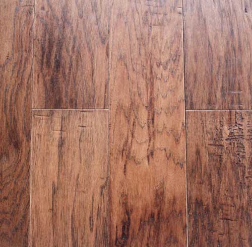 Quality distressed Hickory engineered Wood Flooring, handscraped and brushed finishing for sale