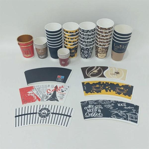 Quality Customizable Paper Cup Fans for  Disposable paper cups with Flexographic Printing for sale