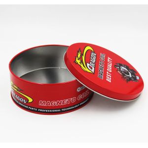 Embossed 8 Inch Round Cake Tin Can ISO9001 CMYK Printed