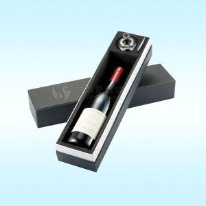 Buy cheap Black rectangular boxes for wine glasses with EVA foam insert from wholesalers