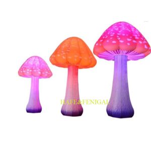 China Customized Giant 2m Height Inflatable Lighting LED Lucky Shroom Decoration on sale