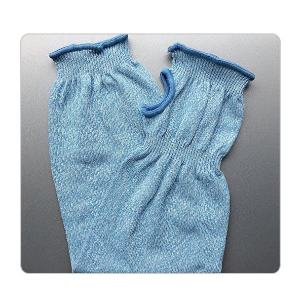 Quality Machine Washable Blue Elastic Seamless HPPE Cut Resistant Sleeves for sale