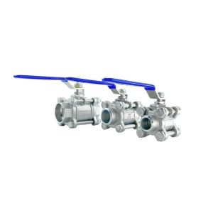 Buy cheap Stainless Steel 1000wog SS304/316 CF8 Three Pieces Type Threaded Ball Valve with Handle from wholesalers