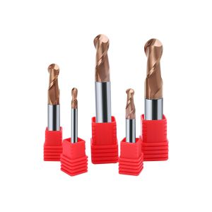 Tungsten Steel HRC60 High Mcd Ball End Mill Double Spiral Groove DLC Coating