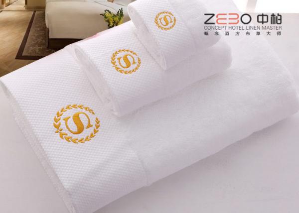 Quality White Color Soft Hotel Bath Towel 100% Cotton With Embroidery Logo for sale