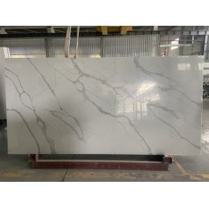 Buy cheap NSF Grey  Calacatta Quartz Stone Slab With White Background Scratch Resistant Decoration Material from wholesalers