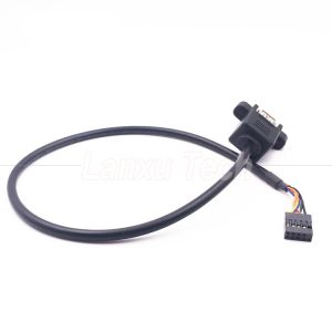 Buy cheap Dual USB Type A 2 Ports Panel Mount USB to Dupont 9 Pin Header Connector Wire Cable from wholesalers