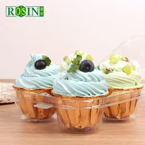 Buy cheap 4 Hole Plastic Cupcake Packaging With Transparent PET Hinge Clamshell from wholesalers