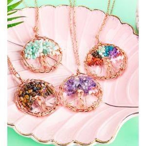 Buy cheap Unisex Chakra Gemstone Bracelet Chakra Tree Pendant Accept Customized Logo from wholesalers