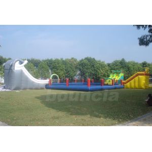 Buy cheap Durable Inflatable Water Park Slides With Big Pool For Beach Or Hotel from wholesalers