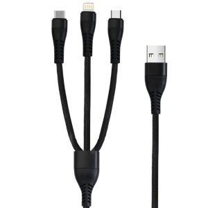 Buy cheap 2025 Triple Port Braided Aluminum 1-to-3 Charging Cable Customized Black for Fast Sync Durable Performance from wholesalers