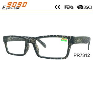 Classic culling rectangle reading glasses with PC frame , plastic hinge,