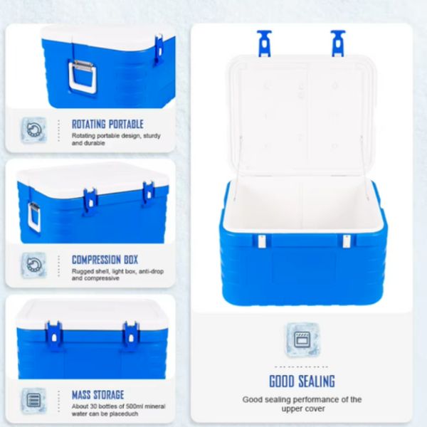Quality Phefon FS-85L Insulated Ice Cooler Box with Hinged Lid for Cold Chain Storage for sale