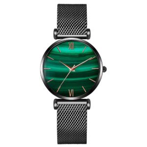 Alloy Case Womens Fashion Watch 22mm Strap With Malachite Dial