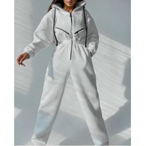 Buy cheap Custom Clothing Factory China Casual Women'S Hooded Jumpsuit With Elasticband Pants Set from wholesalers