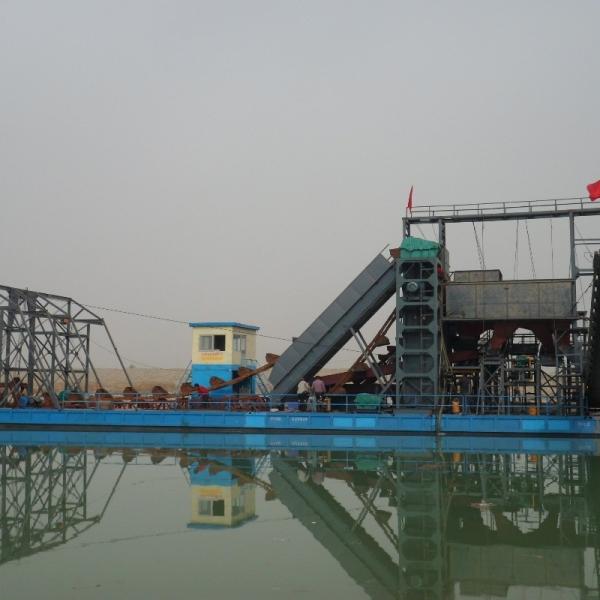 Buy cheap Customized River Gold Chain Bucket Dredger With Agitation Chute from wholesalers