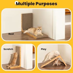 Buy cheap Cardboard Cat Scratcher,23 Inch L Shape Scratch Pad Wall Mounted,Vertical Scratching Board, Durable Cardboard from wholesalers