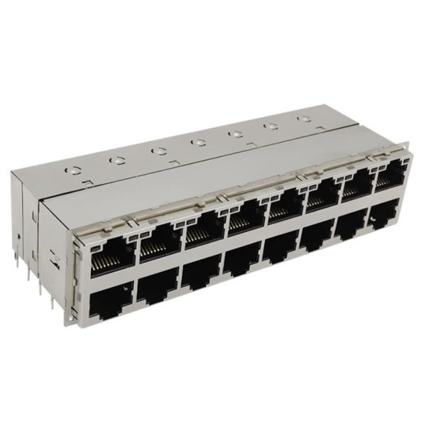 Quality 1000BASE-T 1-1840863-4 2x8 Ports Gigabit PoE+ RJ45 Connector for sale