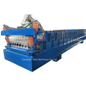 Buy cheap PLC Control Double Profile Roofing Sheet Roll Forming Machine 8-12m/Min Speed production from wholesalers
