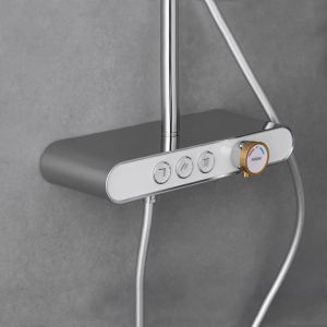 Buy cheap Chrome Hand Shower Mixer Set Shower Systems With Rain Shower Head 3 Functions Handheld from wholesalers