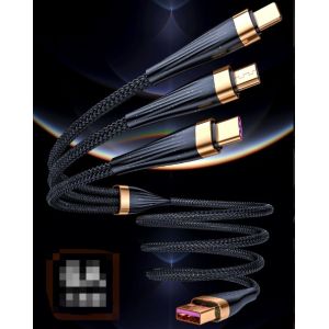 Buy cheap 3-in-1 Sparkle USB Charging Cable, Braided TPE 1.25m/2m - Compatible with iPhone/Type-C/Micro-USB Devices from wholesalers