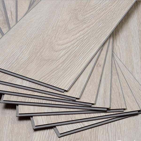Quality 4mm SPC Anti Slip Rigid Vinyl Plastic Flooring With Cilck Wood Texture for Bathrooms for sale