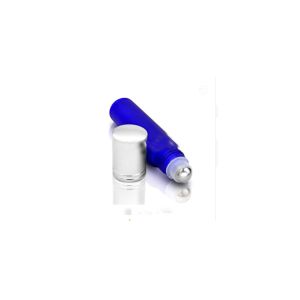 Buy cheap Blue Color Small Glass Roll On Aromatherapy Bottles Round Shape Frosted Surface from wholesalers