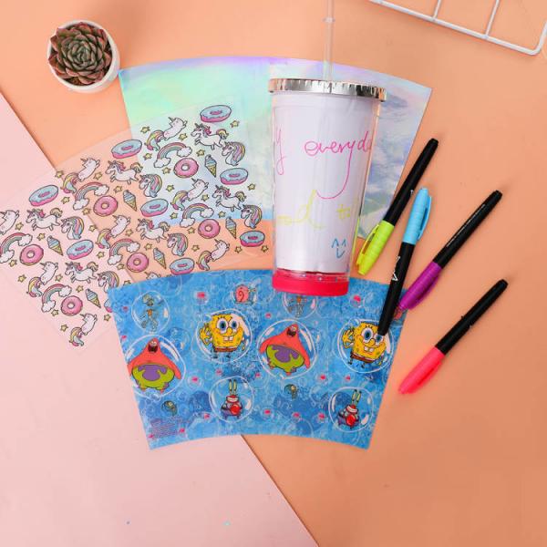Anti-leak DIY Sticker Straw Cup Portable And Convenient Drinking Cup High Appearance Student Plastic Cup