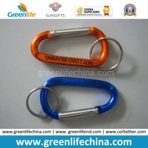 Wholesale cheap custom aluminum carabiner for promotion w/custom laser logo&key