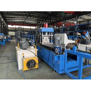 High Speed Solar Hat Roll Forming Machine With 10 Stations In Line Punching