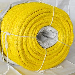 Buy cheap 70mm*220m Yellow Color 12 Strand Braided UHMWPE Rope UV Resistance Marine Rope from wholesalers