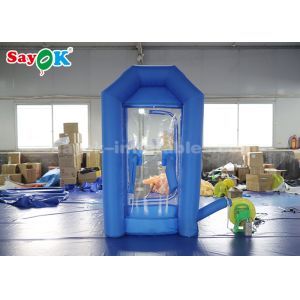 Buy cheap Cube Blue Inflatable Money Machine Booth With Air Blower For Advertising from wholesalers