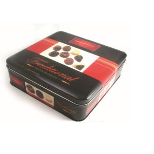 Buy cheap Promotional Customized Desgin Fancy Metal Square Tin Box Chocolate Tin Box With Stamping LOGO from wholesalers