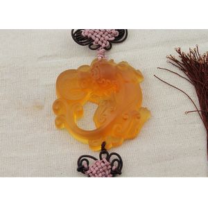 Colored Glaze Home Decorations Crafts , Azure Stone Handmade Car Pendant