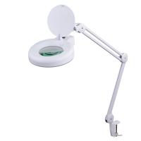 China Hydraulic Look Clamp On Magnifying Lamp Lighted Magnifying Lamp 5 Inch Clear Lens for sale