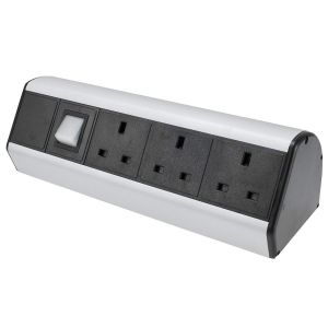 Desktop edge clamp mount Power Extension socket with UK power and fast USB