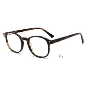 Buy cheap Black Tortoiseshell Acetate Frame Glasses Optical Round Glossy Black from wholesalers
