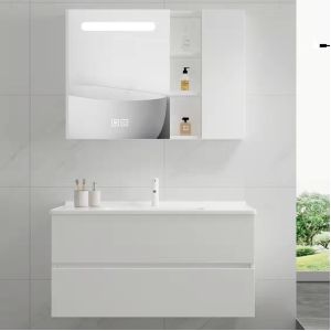 Buy cheap Wall Mounted Solid Wood Bathroom Vanity Countertop With Sink from wholesalers