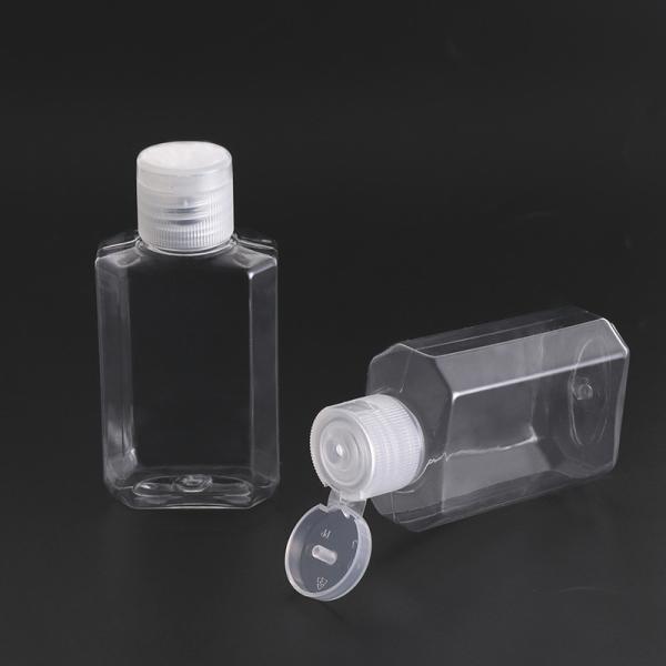 Quality Detachable Plastic Cap 60ML PET Transparent Disinfectant Bottle for sale