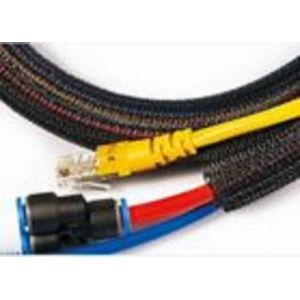 Buy cheap Black Self Closing Braided Wrap Fireproof PET Expandable Sleeving from wholesalers