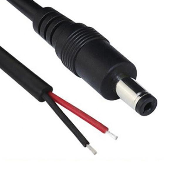 Quality Custom Male Female Jack 1.35 2.5 2.1x5.5mm DC Cable Bare End Stripped Wire Pigtail Cable for sale