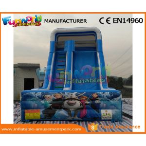 Blue PVC Tarpaulin Frozen Commercial Inflatable Slide Inflatable Dry Slide for